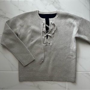 J Crew Collection Bonded Lace-Up Sweater
